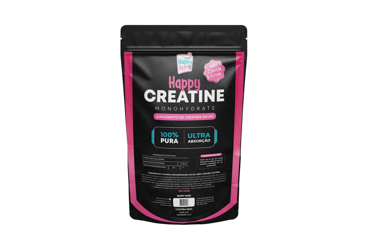 Creatina Monohidratada 100% Pura 300g - Happy Creatine